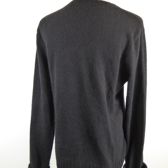 RALPH LAUREN CASHMERE BLACK CREWNECK SWEATER M L - Picture 4 of 4